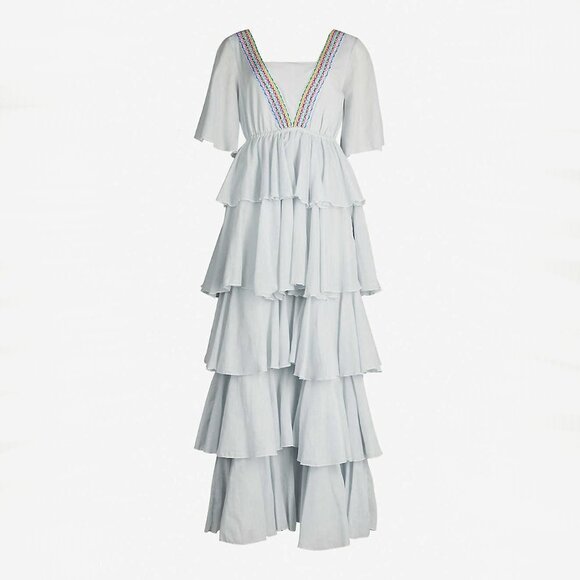 NWT Pitusa peach Talullah ruffle maxi dress - Picture 7 of 9